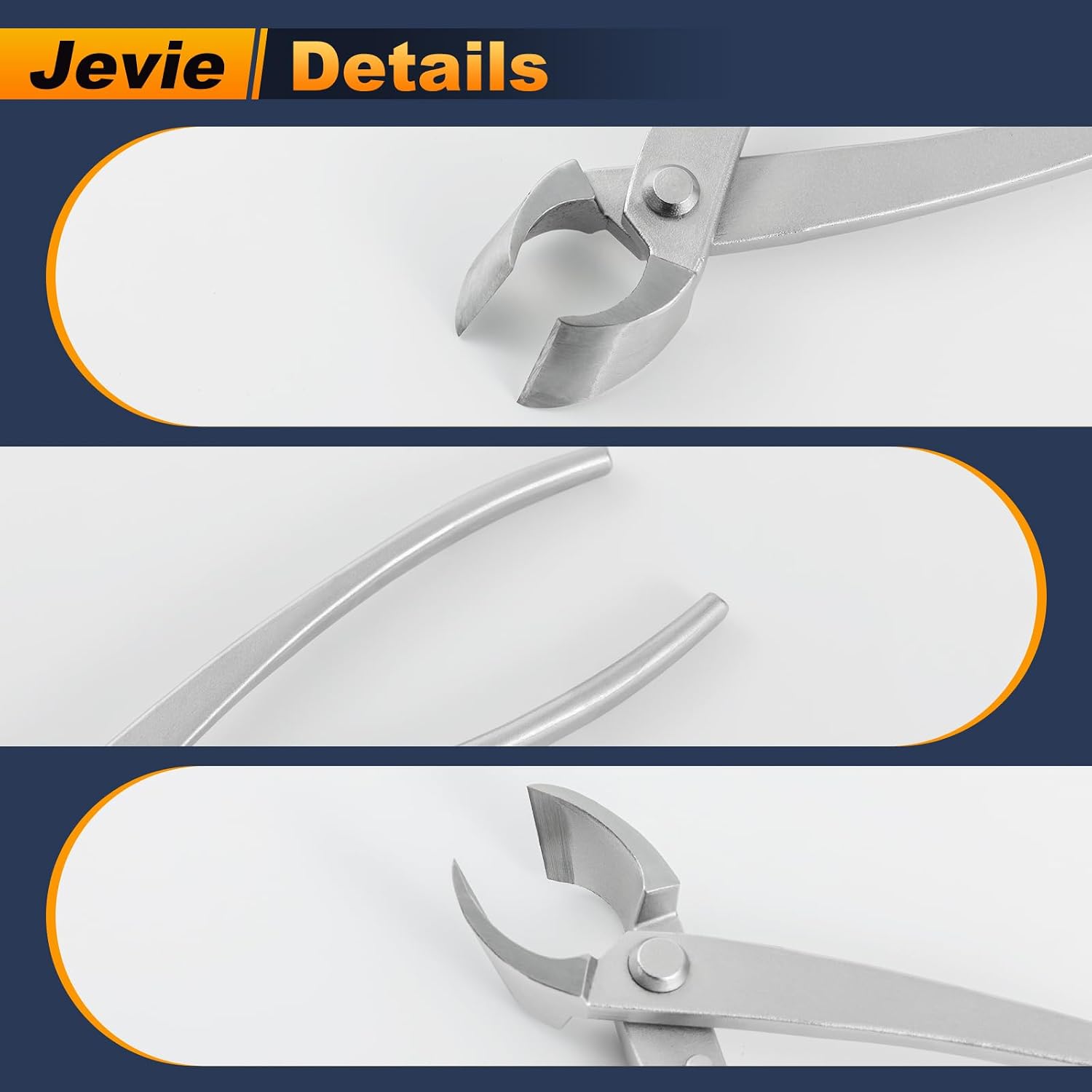 8 inch Concave Cutter, Stainless Steel Cutter for Bonsai & Gardening Pruning, Supplied By Jevie (Diagonal)