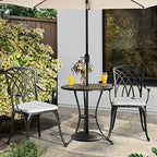nuu garden bistro set 3 piece outdoor cast, side view