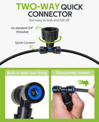 hiraliy 118ft drip irrigation kit with water timer, side view