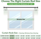 Time Forest Black Curtain Rods for Windows 28 to 48 Inch (2.3-4 Feet), 1 Inch Diameter Adjustable Heavy Duty Curtain Rod, Modern Style Indoor Outdoor Window Drapery Rods with End Caps, Size 32"- 60"
