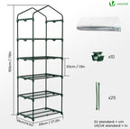 vounot® mini greenhouse with 5-tier shelves garden greenhouse, side view
