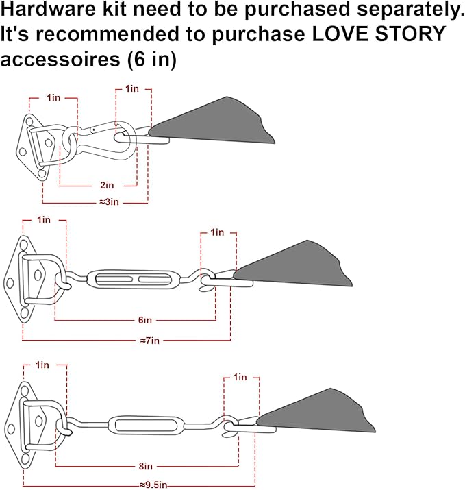 LOVE STORY Custom Size 7'x16' Brown Sun Shade Sail Rectangle UV Block Canopy Patio Sail Sunshades Fabric for Outdoor Garden Carport (We Make Custom Size)