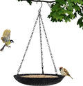 Platform Bird Feeder，11 inch Large Metal Hanging Tray Bird Feeders for Outside 1pack