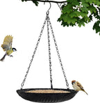 Platform Bird Feeder，11 inch Large Metal Hanging Tray Bird Feeders for Outside 1pack