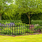arifaro 5 panels metal garden fence 18" h, side view