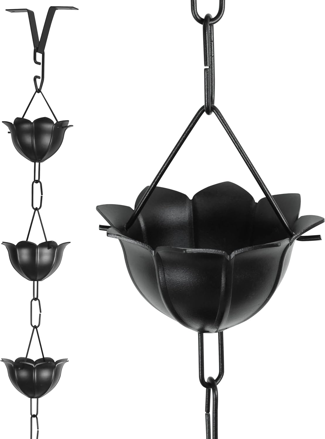 gardzen aluminum rain chain for gutter, main product view
