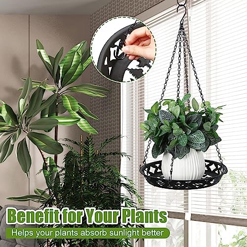 enhon 4 pack plant hanger, 12" metal hanging, side view