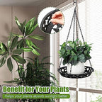 enhon 4 pack plant hanger, 12" metal hanging, side view