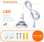 Hanging Grow Light for Indoor Plants, 3000K | 25W Hanging Plant Light, 3000K Full Spectrum LED with 16.4ft Power Cord, Ideal for Indoor Tall Plants,1-Pack