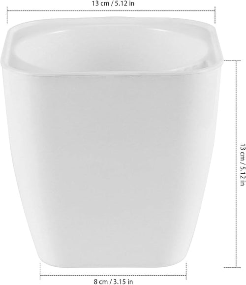 5 Inches Self Watering Planter, 10 Pack Plastic Self Watering Pots with 10 Wick Ropes, Wicking Flower Pots for Violets, Ocean Spider Plant, Orchid, Plants, Flowers, White