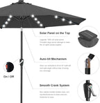 ABCCANOPY 10FT Durable Solar Led Patio Umbrellas with 32LED Lights (Dark Gray)