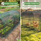 garden cover,98"x49"x49" crop cage for garden with zipper,garden, side view