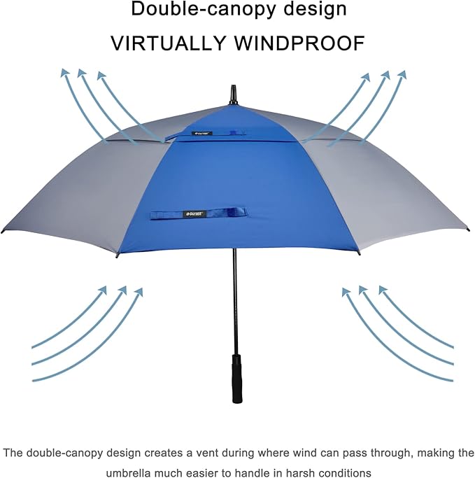 G4Free 47/54/62/68/72 Inch Automatic Open Golf Umbrella Oversize Extra Large Double Canopy Vented Windproof Waterproof Stick Umbrellas