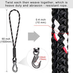 1Pcs 59" Tree Swing Ropes Hanging Swing Strap for Hammock Black | 2500LBs Capacity Hanging Swing Rope with Hook Hammock Chair Strap for Hanging Swing Chair, Tree Branch, Tree Swing Seat