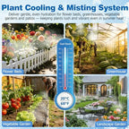 mellbree misters for outside patio 60ft/18m, pre-assembled misting, side view