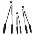 7/9/12 Inch Kitchen Tongs Set of 3, Cooking Tongs with Silicone Tips | For Cooking/Serving/Grilling | Heat-Resistant | Food-Grade Material | Dishwasher Safe | Black