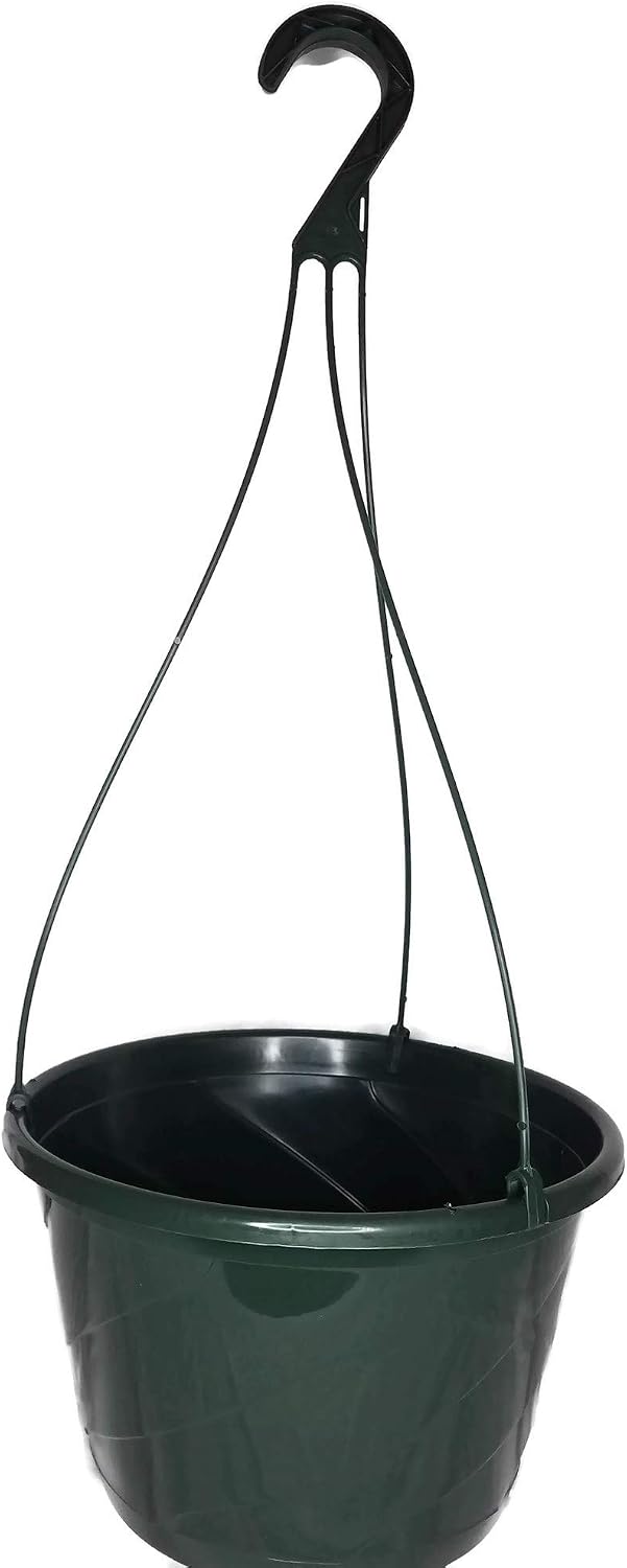 10" diameter contempo swirl hanging basket, green or, main product view