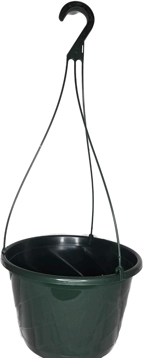 10" diameter contempo swirl hanging basket, green or, main product view