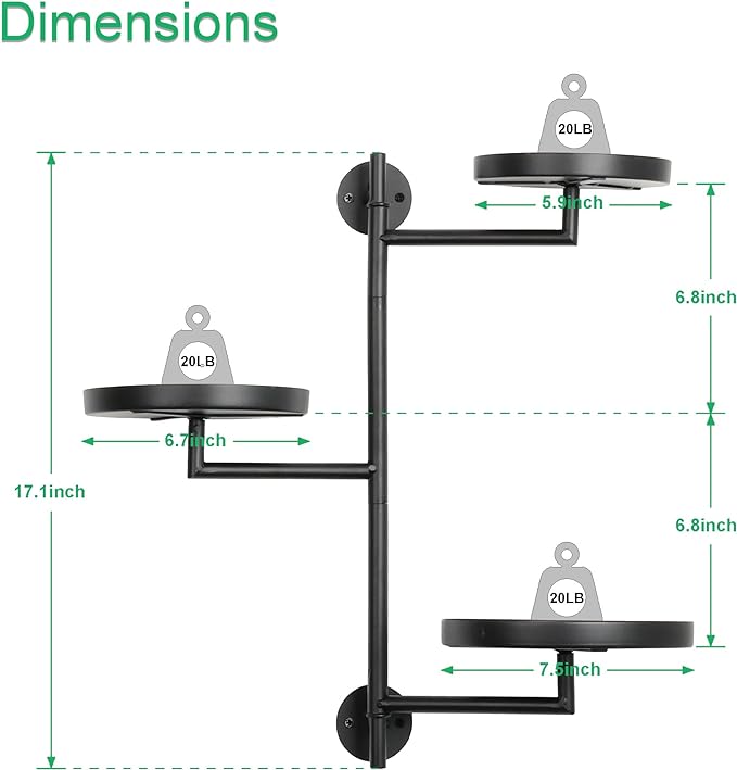 Rotating Window Wall Plant Shelves Stand Holder, 3 Tiered Metal Floating Plant Shelf Hanger Indoor , Window Sill Gifts