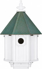Handmade Patina Copper Roof Bluebird House for Bluebirds & Songbirds, Made in USA (H8V) (4"x4" Mount)