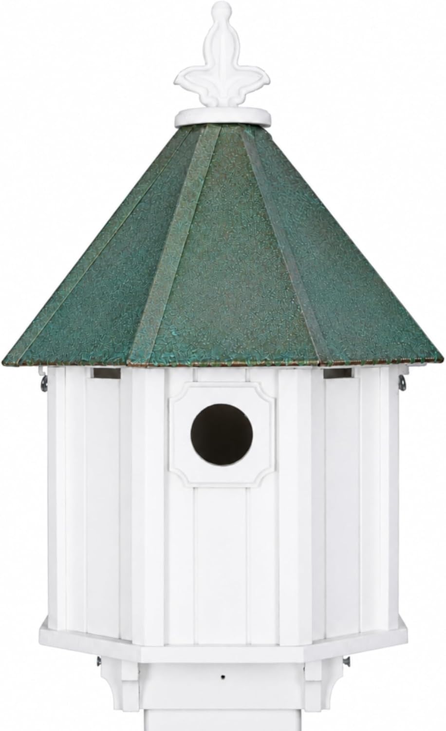 Handmade Patina Copper Roof Bluebird House for Bluebirds & Songbirds, Made in USA (H8V) (4"x4" Mount)