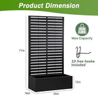 Metal Raised Garden Bed with Trellis,Planter Box for Climbing Plants, Vegetables & Vines, Features Drainage Holes and Privacy Screen.raised garden beds outdoor planters for porch (White, 71"x35"x16")