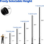 Street Light Pole 10ft Tall，Outdoor Split Adjustable Heavy-Duty Metal | Solar Light Pole with Rebar Cage and Ground Screw，Suitable for Basketball Courts, Parking Lots and Streets.