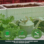 green plastic wire mesh fence 16in x 33ft showing dimensions