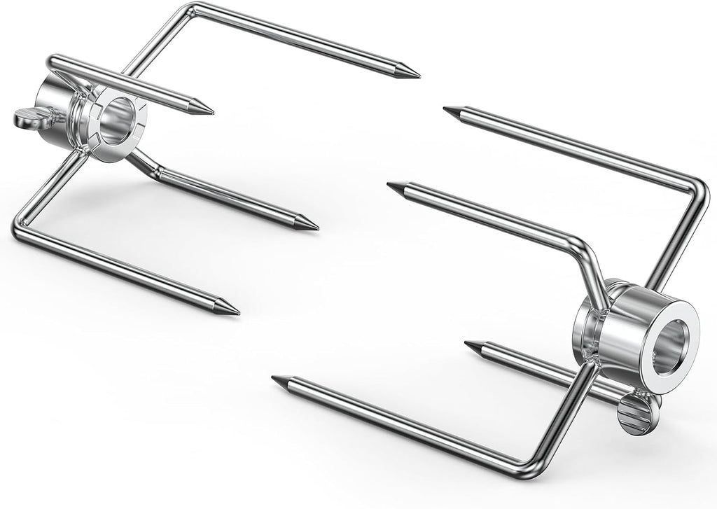 onlyfire 6003 Grill Rotisserie Spit Meat Forks, 1 Pair | For Any Gas/Charcoal Grills, Fits 1/2-Inch & 3/8-Inch Hexagon, 3/8-Inch & 5/16-Inch Square Spit Rods