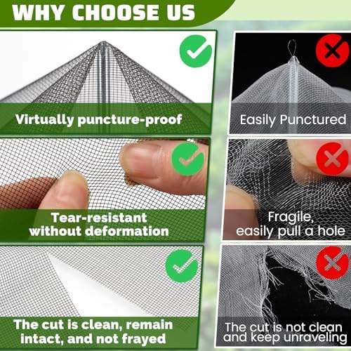 stronger garden mesh netting, 10 x 20 ft shown in use