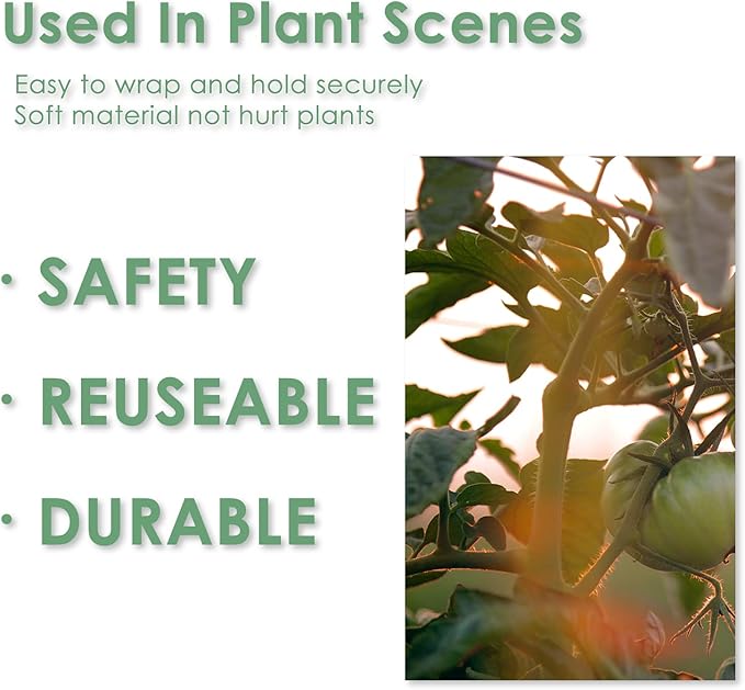 Garden Tie Green Tape, Plant Supports, Gentle On Plants (65.6ft × 0.6 inch, 1 roll, Green)
