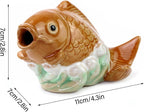 Ceramic Koi Fish Pond Spitter - Lifelike Water Fountain Spout for Small Ponds, Gardens & Pools, Style 1