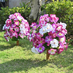 artificial petunias with ground stake set of 2, side view