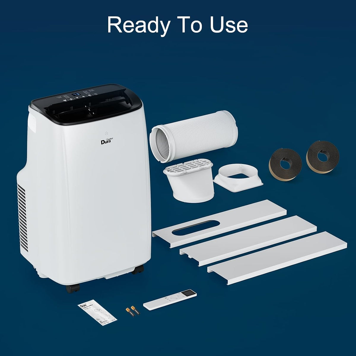 12000 btu portable air conditioner for rooms up shown in use