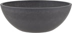 PSW Pot Collection M30DC 12-inch Plastic/Stone/Wood Composite Low Bowl Planter – No Drainage Hole (Drillable), Shallow Indoor/Outer Pot for Succulents, Bonsai, Fairy Gardens, Herbs, Dark Charcoal