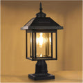 Solar Post Light Outdoor, Upgraded ST4342Q Dusk to Dawn Solar Lamp Post Light with Pier Mount Base Bright Sandy Colored LED, Waterproof Aluminum Fence Pole Lights for Gates Yard Path Garden