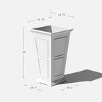 Veradek Brixton Series Tall Planter - Large Outdoor Planter for Front Porch/Patio | Crack-Resistant Plastic for All-Weather Use | Classic Estate Design for Tall Plants, Flowers, Trees