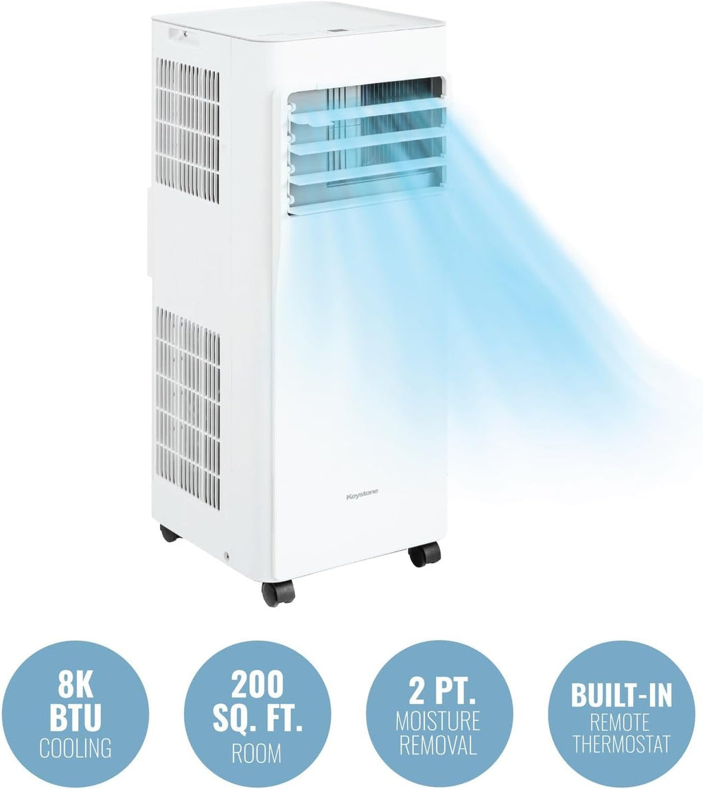 keystone 8,500 btu ashrae/5,000 btu doe 115v portable on a desk or shelf