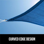 GORILLA GRIP Heavy Duty Sun Shade, UV Protection Fade Tear and Rust Resistant Rectangle Sunshade Canopy, Curved Edges Blocks Sunlight, Breathable Sail, Outdoor Patio, Lawn Garden 12x16 FT Blue