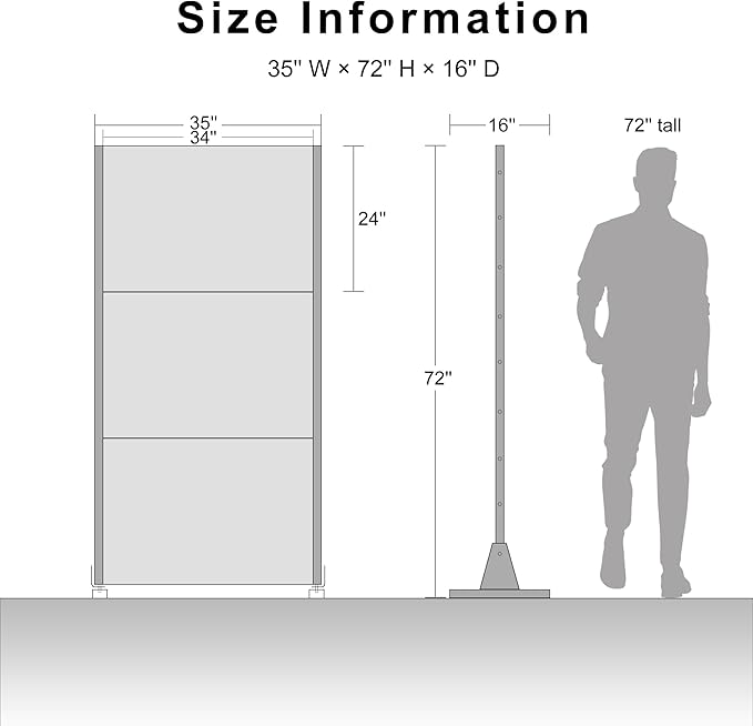 Casaphoria Metal Privacy Screen Outdoor, 72" H x 35" W Freestanding Decorative Privacy Screen for Patio Deck Balcony Garden with Stable Base, Black-Net