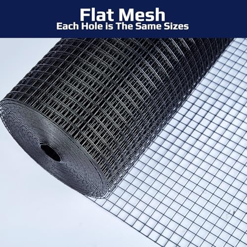 Black Hardware Cloth 1/2 Inch 48 x 100 Ft 19-Gauge | Chicken Wire Fencing, Welded Wire Fencing, Wire Mesh Roll, Cage Wire, Garden Fencing, Vegetable Garden, Wire Cloth