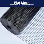 Black Hardware Cloth 1/2 Inch 48 x 100 Ft 19-Gauge | Chicken Wire Fencing, Welded Wire Fencing, Wire Mesh Roll, Cage Wire, Garden Fencing, Vegetable Garden, Wire Cloth