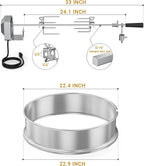 onlyfire Stainless Steel Rotisserie Ring Kit for Weber 22" Kettle Grills | Turns Your Kettle Into A Chicken Roaster