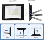 50W Flood Lights Outdoor,8000LM Bright LED Work Light,IP66 Waterproof Outside Lights for Yard with Switch and 6.5FT Plug,6500K Daylight White Outdoor Yard Light for Garage,Garden,Stadium(4Pack)