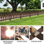 topeakmart 532.5in picket fence for garden, wooden fence shown in use