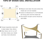KANAGAWA 14'X14' Cream Custom Size Sun Shade Sail Square UV Block Canopy Cover for Patio Backyard Lawn Garden Outdoor (Customized Available)