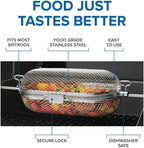 Napoleon Rotisserie Grill Basket - Stainless Steel, Fits Standard Spit Rods, Best For Wings, Fries And Roasted Veggies