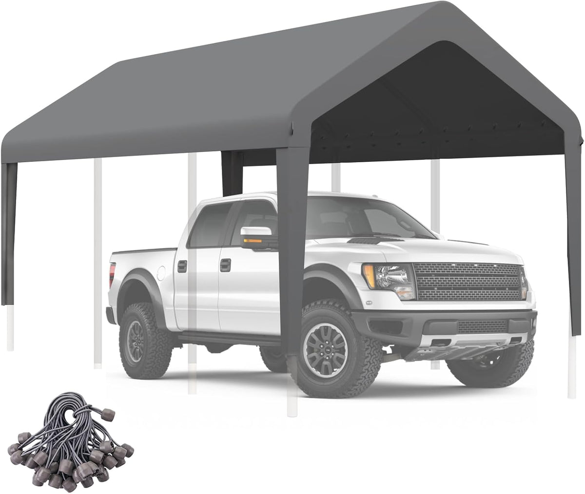 10x20 carport canopy replacement cover, outdoor car shelter, main product view