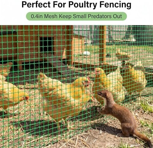 6.6x100ft plastic mesh fencing, 0.4in mesh deer fence showing dimensions