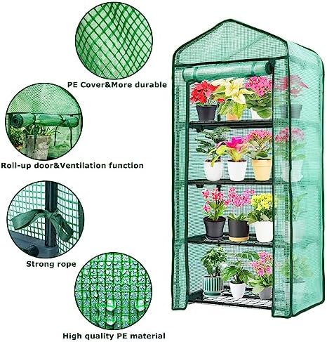 purlyu mini greenhouse for indoor outdoor,plant green house shown in use